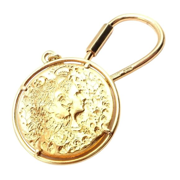 Salvator Dali Jewelry - Rare! Piaget by Salvador Dali 22k Gold Coin 18k Yellow Gold Pendant Key Chain